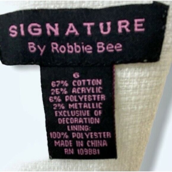 Signature By Robbie Bee Women’s A-Line Dress 6 Whi - Picture 10 of 11